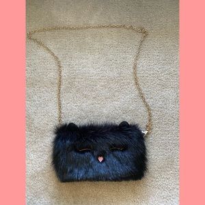Black Faux Fur Purse